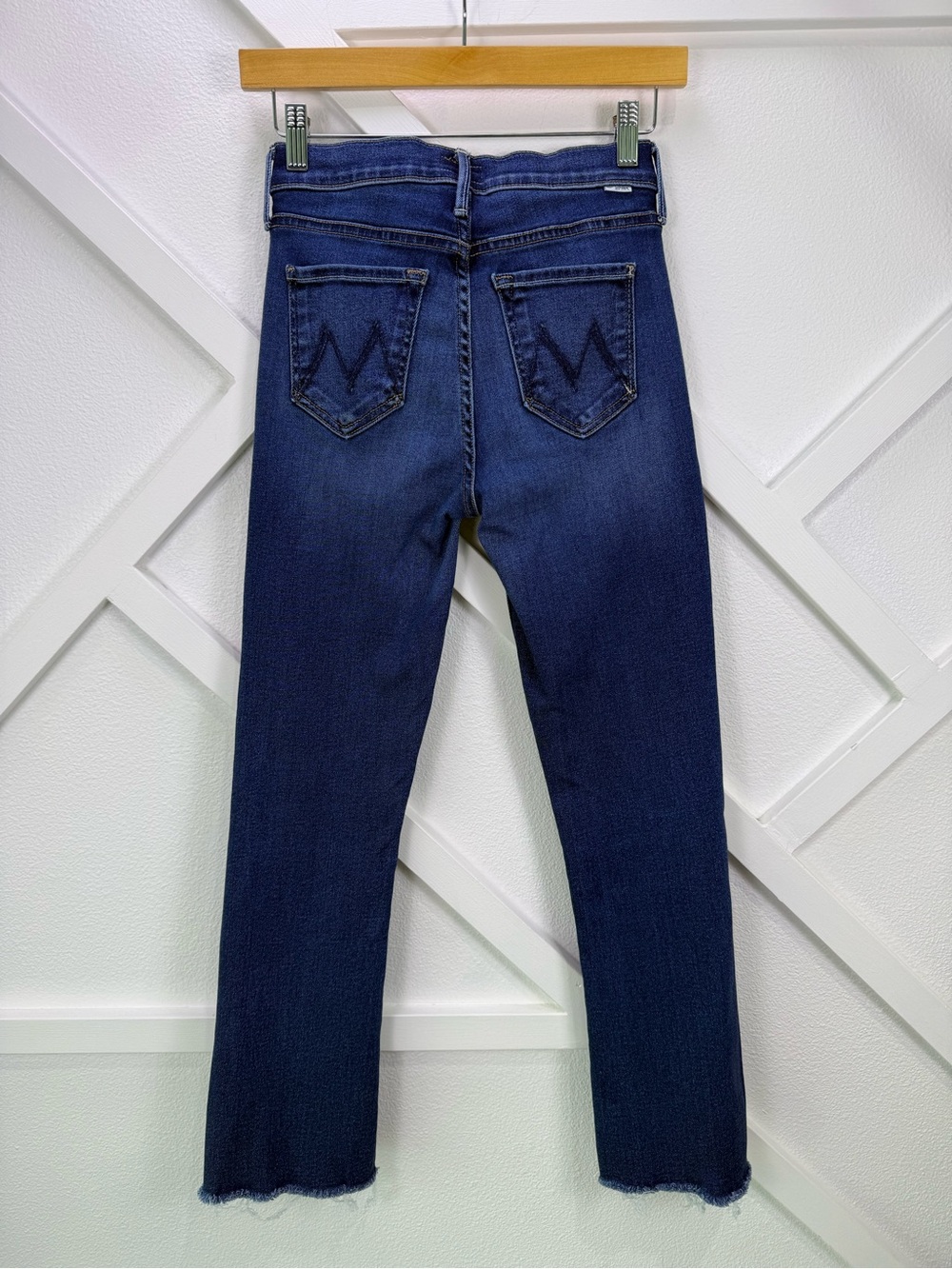 Mother Denim The Outsider Ankle Fray In Uncharted Waters Mid Rise Flare Size 24 - Picture 7 of 15